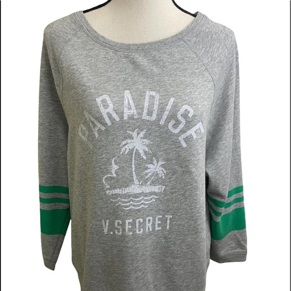 Victoria secret womens paradise stripe on sleeves sweatshirt size X-Smal… - Picture 1 of 8